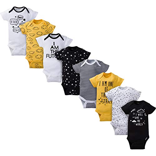 Gerber Baby 8-Pack Short Sleeve Onesies Bodysuits, Star, Newborn