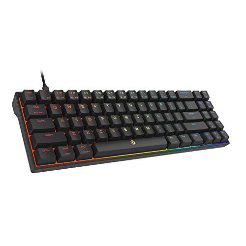 DREVO Calibur V2 TE RGB 60% Wired Mechanical Gaming Keyboard, 71-Key Small Compact, Work for PC/Mac, Detachable USB Type-C, Outemu Blue Switch, Black