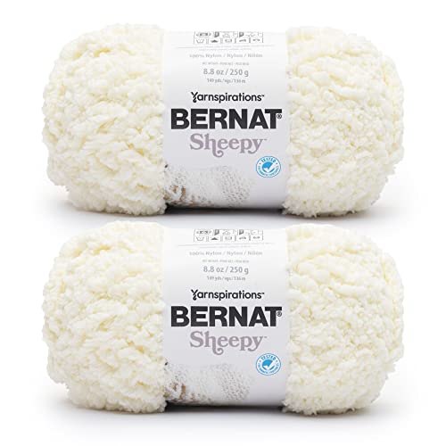 Bernat Sheepy Cotton Tail Yarn - 2 Pack of 250g/8.8oz - Nylon - 6 Super Bulky - 149 Yards - Knitting, Crocheting & Crafts