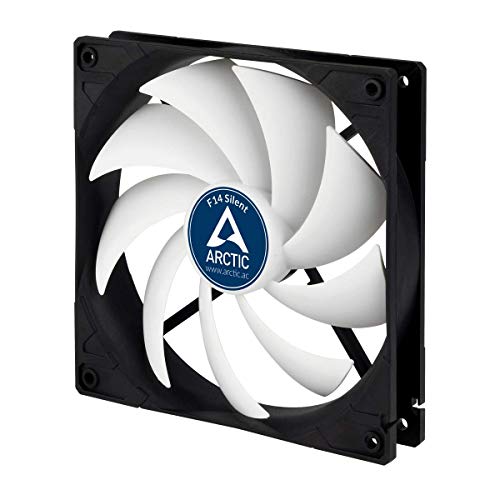 ARCTIC F14 Silent - 140 mm Case Fan, Ultra-Quiet, Extra Quiet Motor, Computer, Almost inaudible, Fan Speed: 800 RPM - Black, White