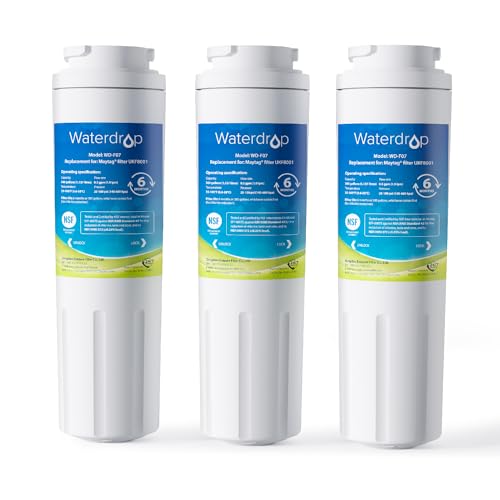 Waterdrop EDR4RXD1 Compatible with EveryDrop Filter 4, Whirlpool UKF8001, 4396395, Maytag UKF8001AXX-200, UKF8001AXX-750, WD-F07, Refrigerator Water Filter, 3 Filters