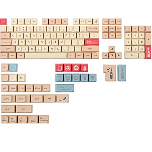 Fogruaden PBT Keycaps 139 Keys Soymilk Keycap Set Dye-Sublimation Custom Keycaps XDA Profile Cute Keycaps for Cherry Gateron MX Switches Mechanical Keyboard