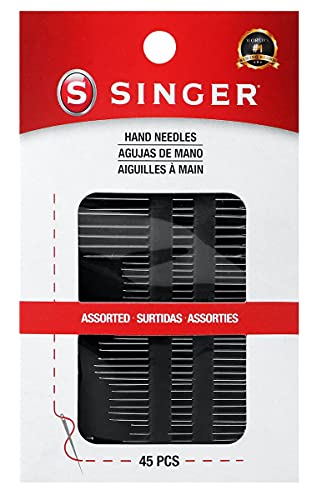 SINGER 01125 Assorted Hand Needles - Betweens, Chenille, Darners, Embroidery, Sharps & Tapestry, Assorted Sizes, 45-Count,