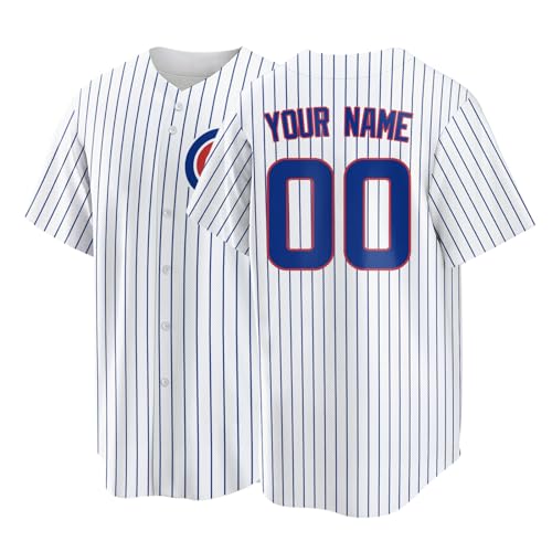 Custom Baseball Jersey Sports Shirt for Fans Men Youth Women Gifts Personalize Your Name Number 2XS-8XL White