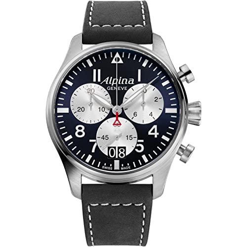 Alpina Men's Startimer Pilot Chronograph Big Date Watch, Swiss Quartz Movement, Sapphire Crystal 44mm