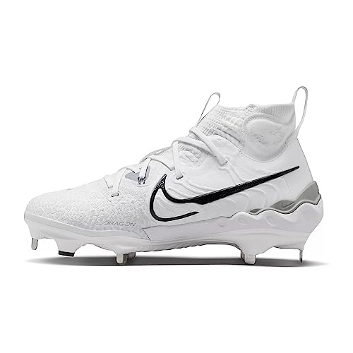 Nike Alpha Huarache NXT DJ6517-100 White-Black-Wolf Grey Men's Metal Baseball Cleats 9 US