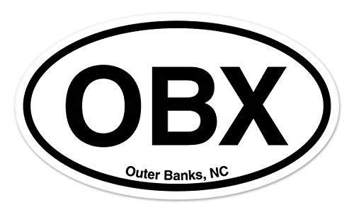 OBX Outer Banks North Carolina Oval Vinyl Car Bumper Window Sticker 5' x 3'