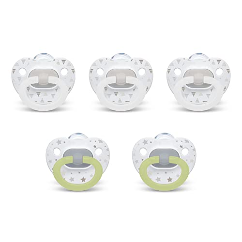NUK Orthodontic Pacifiers, 6-18 Months, 5 Pack, Timeless Collection, Amazon Exclusive