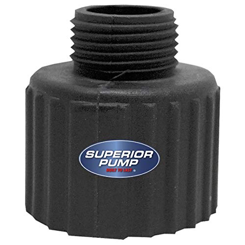 Superior Pump 99006 Garden Hose Adapter, FIP to 3/4' MIP, Black