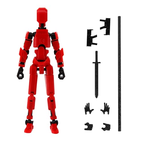 MerryXD Titan 13 Action Figure,Assembly Completed Dummy 13 Action Figure Lucky 13 Action Figure T13 Action Figure 3D Printed Multi-Jointed Movable, Nova 13 Action Figure Toy Red