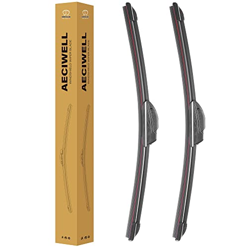 AECIWELL Windshield Wipers OEM Quality 22' + 22' Premium All-Season Wiper Blades Automotive Replacement Windshield Wiper Blades for U/J hook (Set of 2)