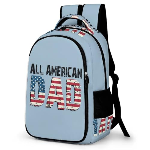 All American Dad Travel Backpack Double Layers Laptop Backpack Durable Daypack for Men Women