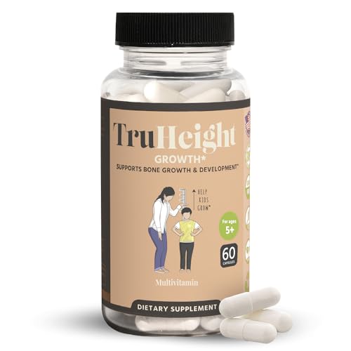 TruHeight Capsules - Natural Height Growth for Kids & Teens - Pediatric Recommended - Height Growth Maximizer with Ashwaganda & Calcium - Height Increase Vitamins, Supplement for Bone Strength Ages 5+