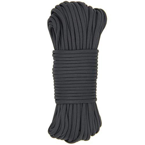 CAPARK 650lb Paracords 9 Strand Parachute Cord Heavy Duty 150ft Survival Paracord Rope Type III-IV Outdoor Camping Hiking DIY Projects 4mm (Black, 150ft / 45m)
