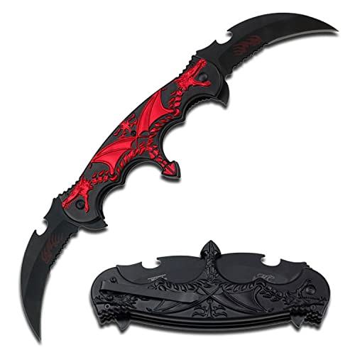 MC-A004BR-MC Masters Collection Mc-A004BR Fantasy Folding Knife, 6',Red