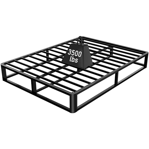 Firpeesy Upgrade Anti Bending and Round Corner Legs 10 inch Metal King Bed Frame 3500 LBS Heavy Steel Slats Support Platform Bed Frames No Box Spring Needed Platform Noise Free Easy Assembly