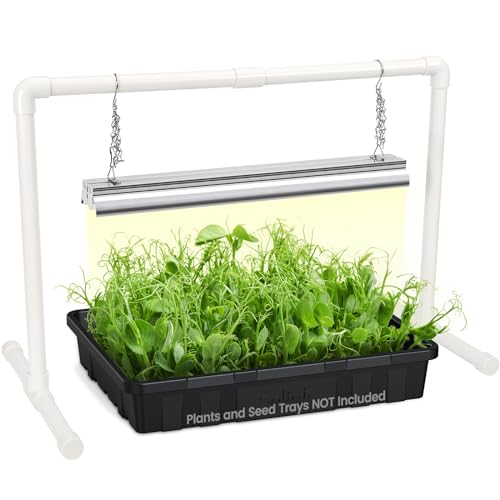 SOLIGT Grow Lights for Seed Starting, 2FT LED Full Spectrum Seedling Lights with Stand for Indoor Plants Vegetable Growing, Duoble Brightness, Height Adjustable, Energy Efficient