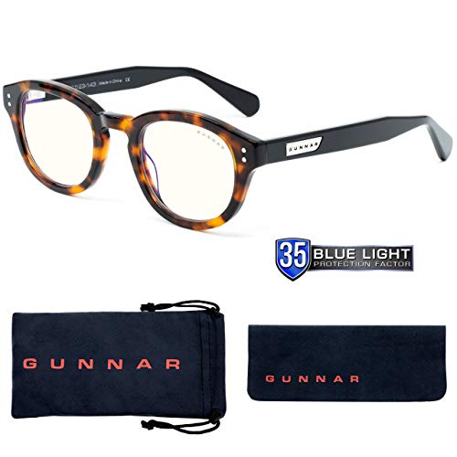 Computer Glasses | Blue Light Blocking Glasses | Emery Tortoise/Onyx by GUNNAR | Patented 35% Blue Light Protection, 100% UV Light, Anti-Reflective, Protect & Reduce Eye Strain & Dryness