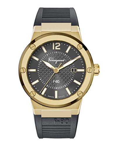Ferragamo Mens Watches Grey 44 mm F-80 Collection