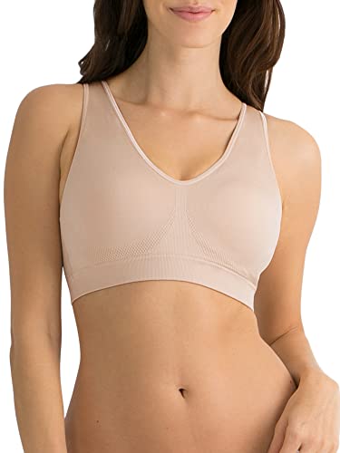 Fruit of the Loom Women's Seamless Pullover Bra With Built-in Cups Bra, -In The Buff, L