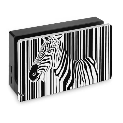 Black and White Zebra Barcode PC Hard Face Plate Cover Compatible with Switch Charging Dock Slim Shell Anti-Scratch Case
