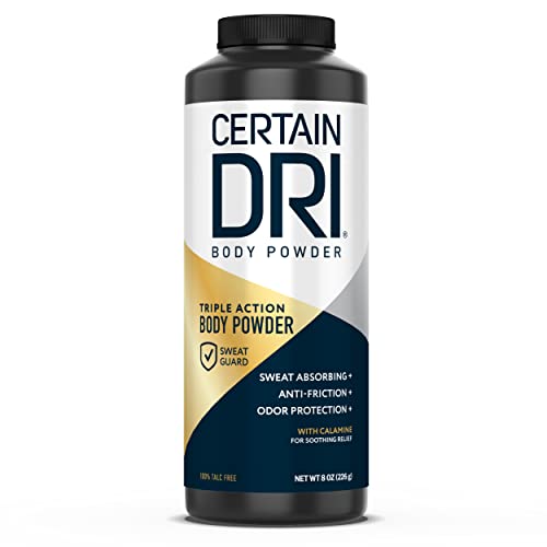 Certain Dri Body Powder for Men and Women, Maximum Sweat Absorption & Moisture Control, 8 Oz, 1 Pack