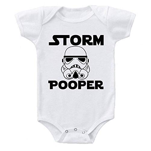 Ink Trendz Storm Pooper Trooper Baby Onesie Bodysuit Romper (0-3 Months)