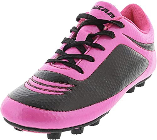 Vizari Infinity FG Soccer Cleats | Firm Ground Soccer Cleats for Outdoor Surfaces and Fields | Lightweight and Easy to wear Youth Soccer Cleats| Pink/Black | Little Kid