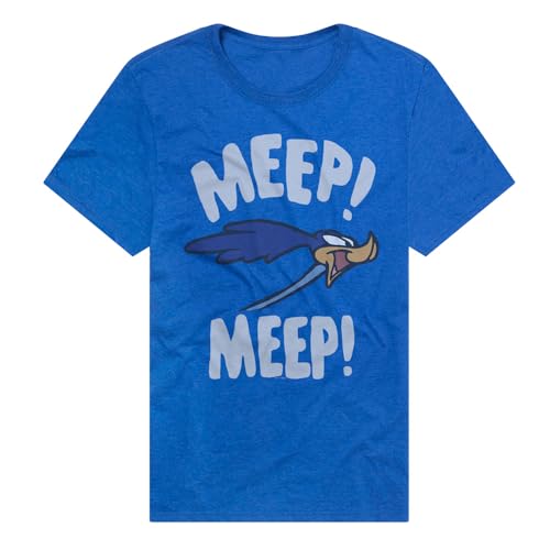 Popfunk Official Looney Tunes Road Runner Meep Meep! Adult Unisex Classic Ring-Spun T-Shirt (Medium)