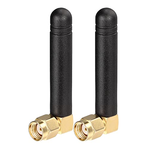 Bingfu Mini Dual Band WiFi 2.4GHz 5GHz 5.8GHz MIMO RP-SMA Male Right Angle Antenna (2-Pack) for FPV WiFi Bluetooth USB Adapter Computer PCIe Card WiFi Router Wireless Back Up Camera