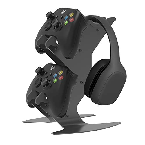 Controller Holder, Game Controller Rack Headset Stand for Xbox Series X S/Xbox one / PS5 / PS4 / NS/PC/Headset, Aluminum Metal Headset Mount Universal Organizer for Video Game Accessories