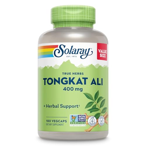 SOLARAY Tongkat Ali 400 mg, Longjack Tongkat Ali Supplement for Men, Increase Performance, Support Lean Muscle Growth, Natural Energy, Stamina & Recovery, 180 Capsules