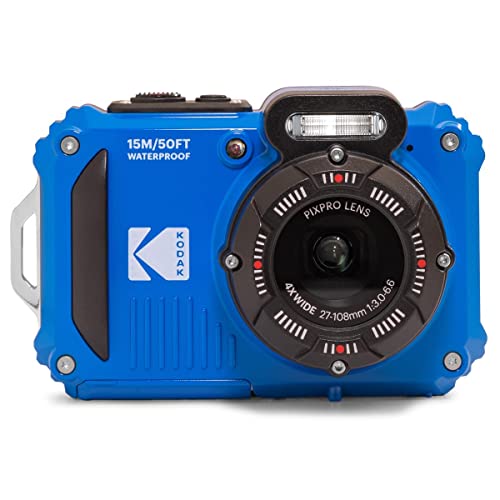 KODAK PIXPRO WPZ2 Rugged Waterproof Shockproof Dustproof WiFi Digital Camera 16MP 4X Optical Zoom 1080P Full HD Video Vlogging Camera 2.7' LCD (Blue)