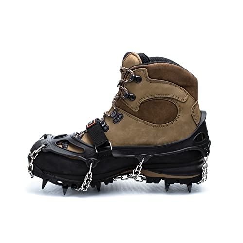 Hillsound Trail Crampon I Ice Cleat Traction System for Beginner & Experienced Winter Trail Hiking, Black, Medium