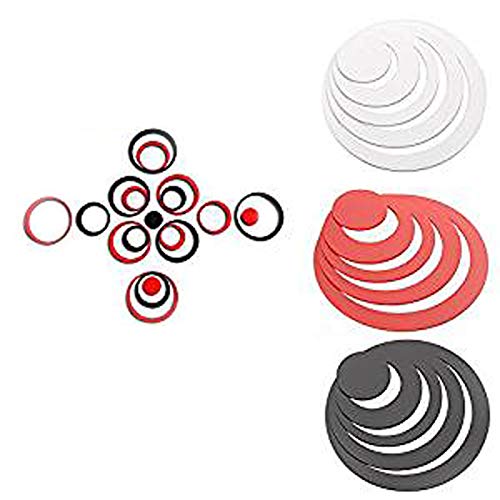 yueton Pack of 15 DIY Wall Stickers Rounds Dots Circles Acrylic 3D Home Decal Living Room Wall Paper Decor, 3D Circles Ring Indoor Room Home Decoration - Removable