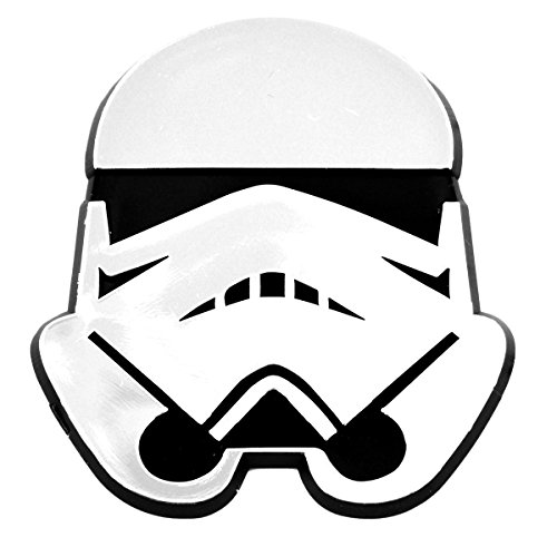 SW Stormtrooper Helmet Plastic Auto Emblem - [Silver][3 1/4'' x 2 1/4'']