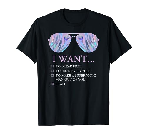 I Want To Ride My Bicycle I Sunglasses Disco T-Shirt