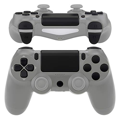 eXtremeRate Replacement D-pad R1 L1 R2 L2 Triggers Touchpad Action Home Share Options Buttons for ps4 Controller, Black Full Set Buttons Repair Kits for ps4 Slim Pro CUH-ZCT2 Controller