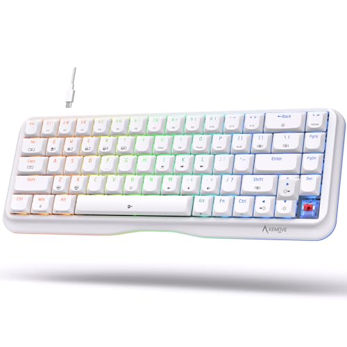 KEMOVE K68se Gaming Mechanical Keyboard,60 Percent RGB Keyboard with Red Linear Switch,White