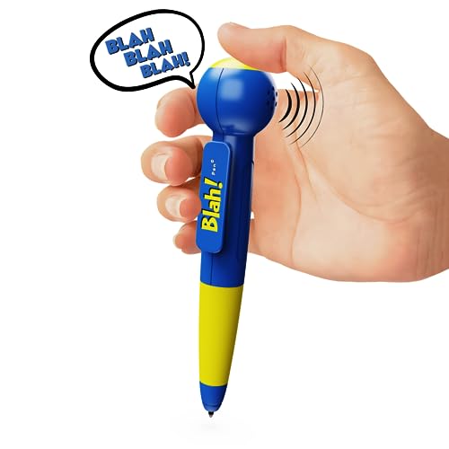 Talkie Toys Products Blah Pen - Funny Talking Button Pen Features 12 Hilarious Blah Sayings