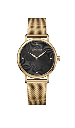 Wenger Women's 'Classic' Swiss Quartz and Stainless-Steel Casual Watch, Color:Gold-Toned (Model: 01.1721.102)