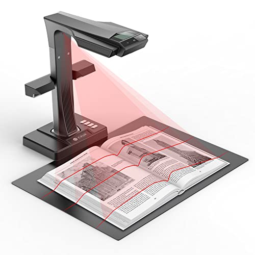 CZUR ET24 Pro Professional Book Scanner, 24MP Document Camera, 3rd Gen Auto-Flatten & Deskew Tech, A3 Document Scanner, 180+ Languages OCR, Support HDMI, for Windows/MacOS/Linux