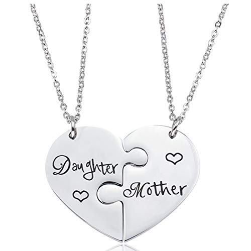 iJuqi Mother Daughter Necklace Gifts - 2PCS Mom Necklace from Daughter, Mom Gifts Daughter Gifts for Christmas Mother's Day