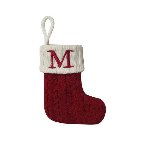 St. Nicholas Square Mini Cable Knit Stocking-Letter M
