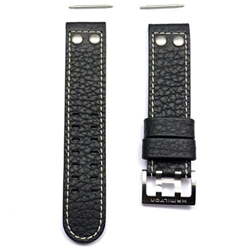 Hamilton Khaki X-Wind 22mm Black Leather Band Strap for H77616333, H77696793, H77616533