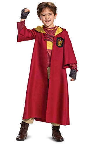 Harry Potter Quidditch Gryffindor Deluxe Children's Costume, Red & Gold, Kids Size Large (10-12)