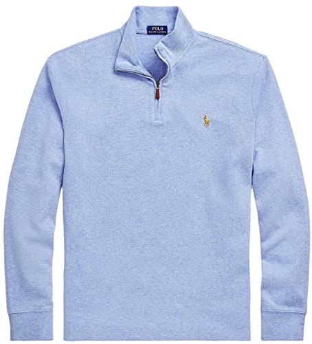 Polo Ralph Lauren Mens Classic Estate-Rib Quarter-Zip Pullover Sweater (XL, JamicaBlueSigPny)