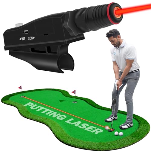 ACHIX Golf Putting Laser Sight Pointer Training Aids,Putter Laser Aiming Device Laser Putt Pro Swing Plane Practice Corrector Posture Indicator for Indoor Golf Putting Laser Alignment Tool