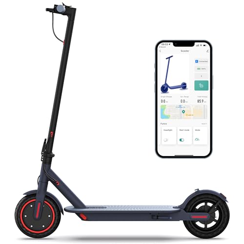 MAXSHOT V1 Electric Scooter - 350W Motor, Max 21 Miles Long Range, 19Mph Top Speed, 8.5' Tires, Portable Folding Commuting Electric Scooter Adults with Dual Braking System and App Control