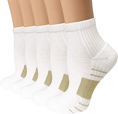 Iseasoo Copper Compression Socks for Men & Women Circulation-Ankle Plantar Fasciitis Socks Support for Athletic Running Cycling（L/XL